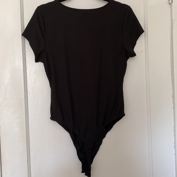 Planet Gold Black Tie Front T-shirt Bodysuit - Picture 2 of 3